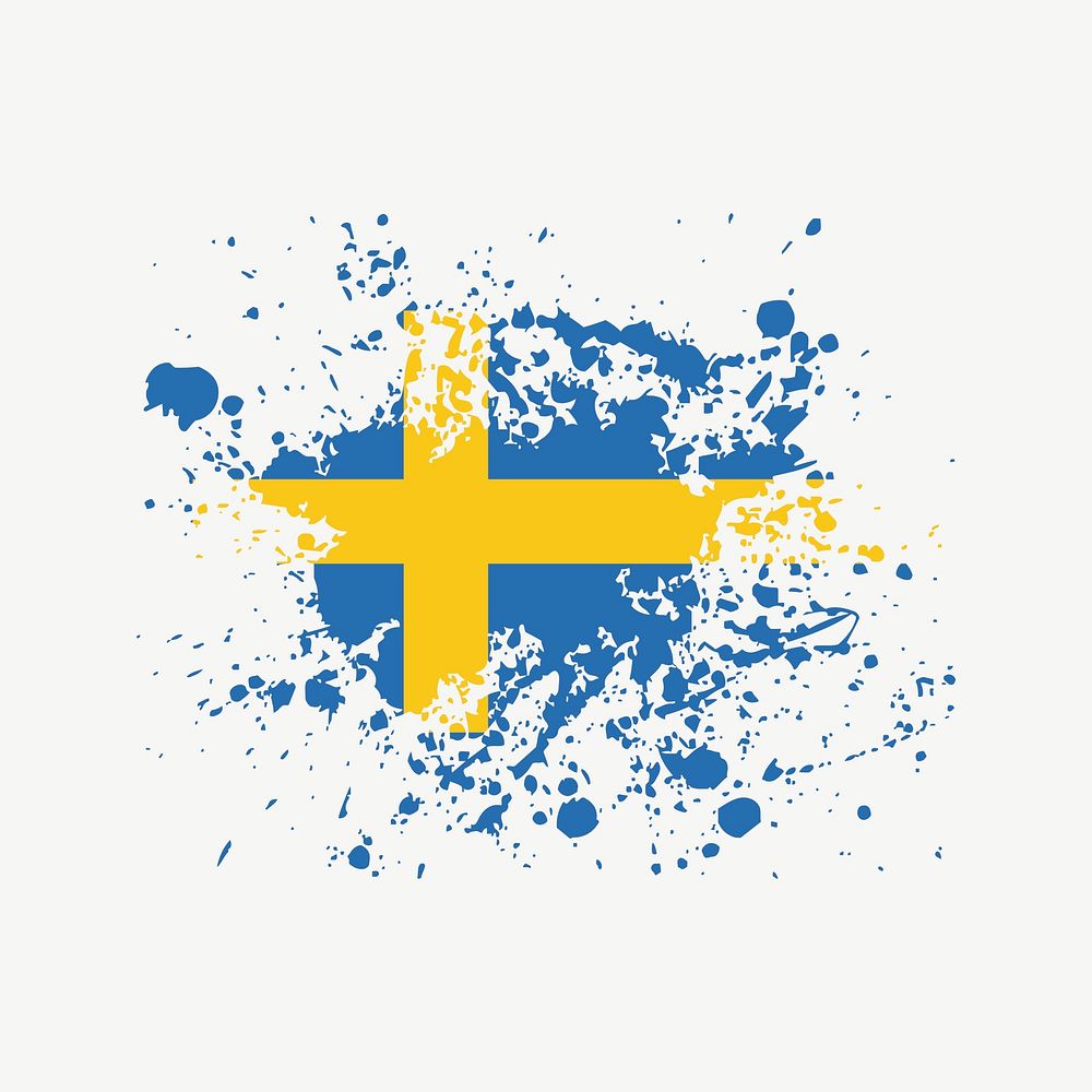 Sweden flag illustration psd. Free public domain CC0 image.