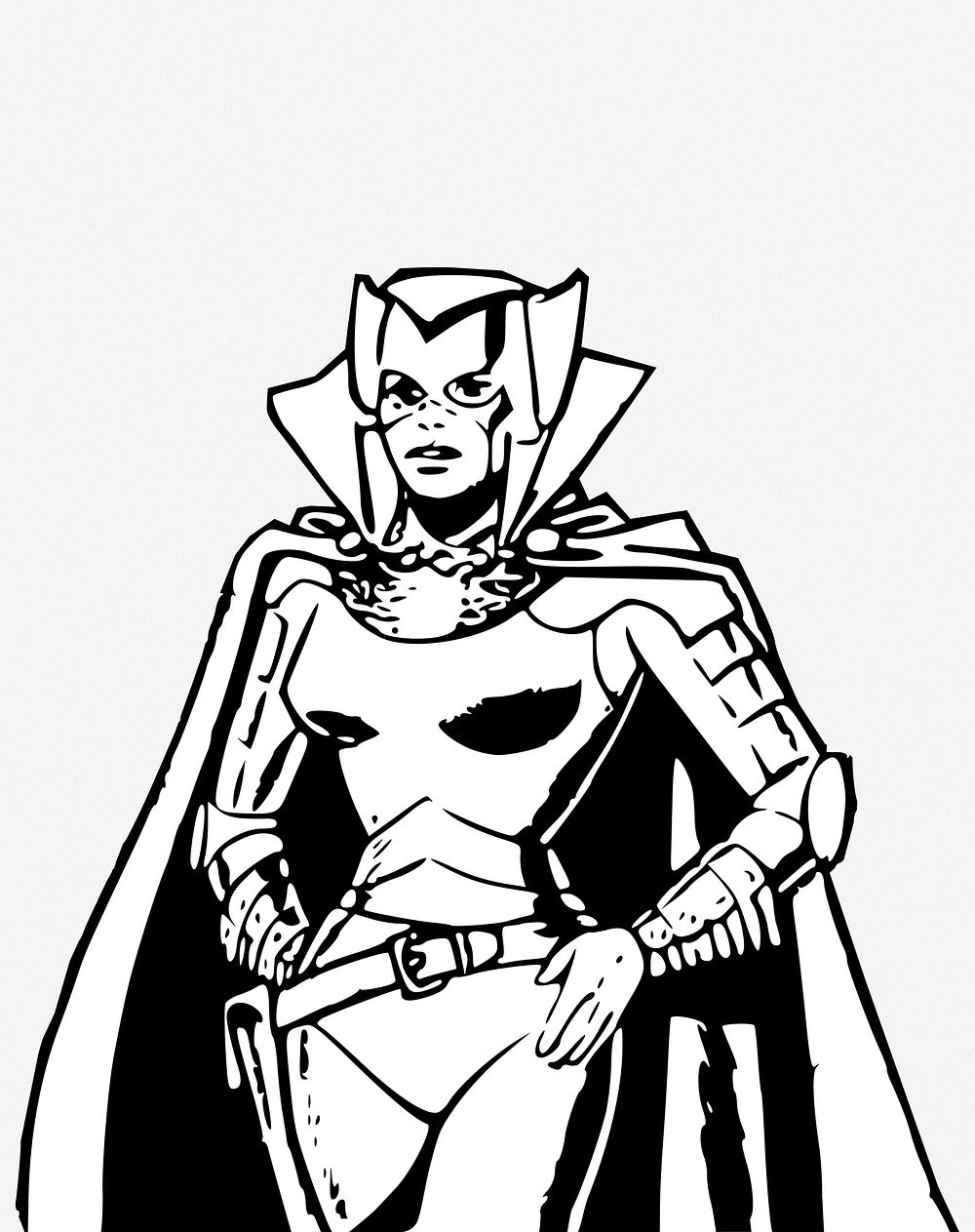 Woman superhero illustration. Free public domain CC0 image.