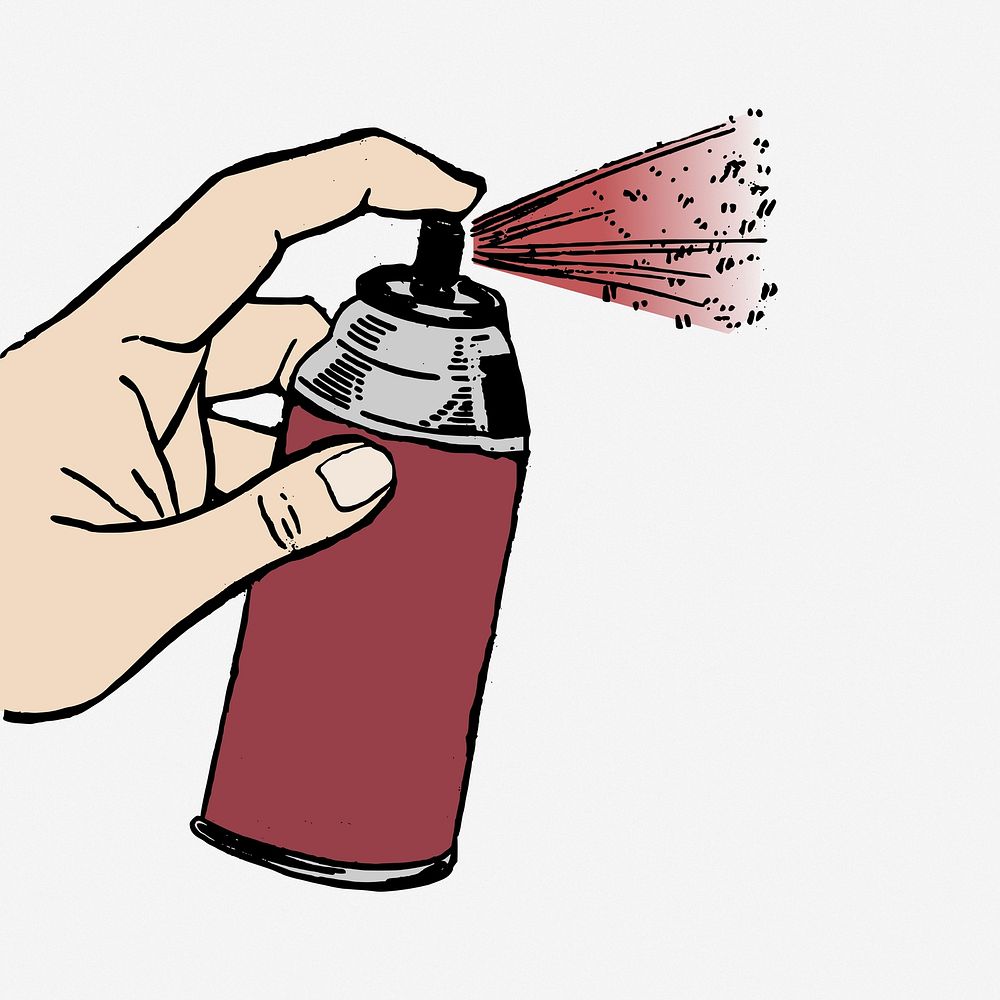 Spray illustration. Free public domain CC0 image.