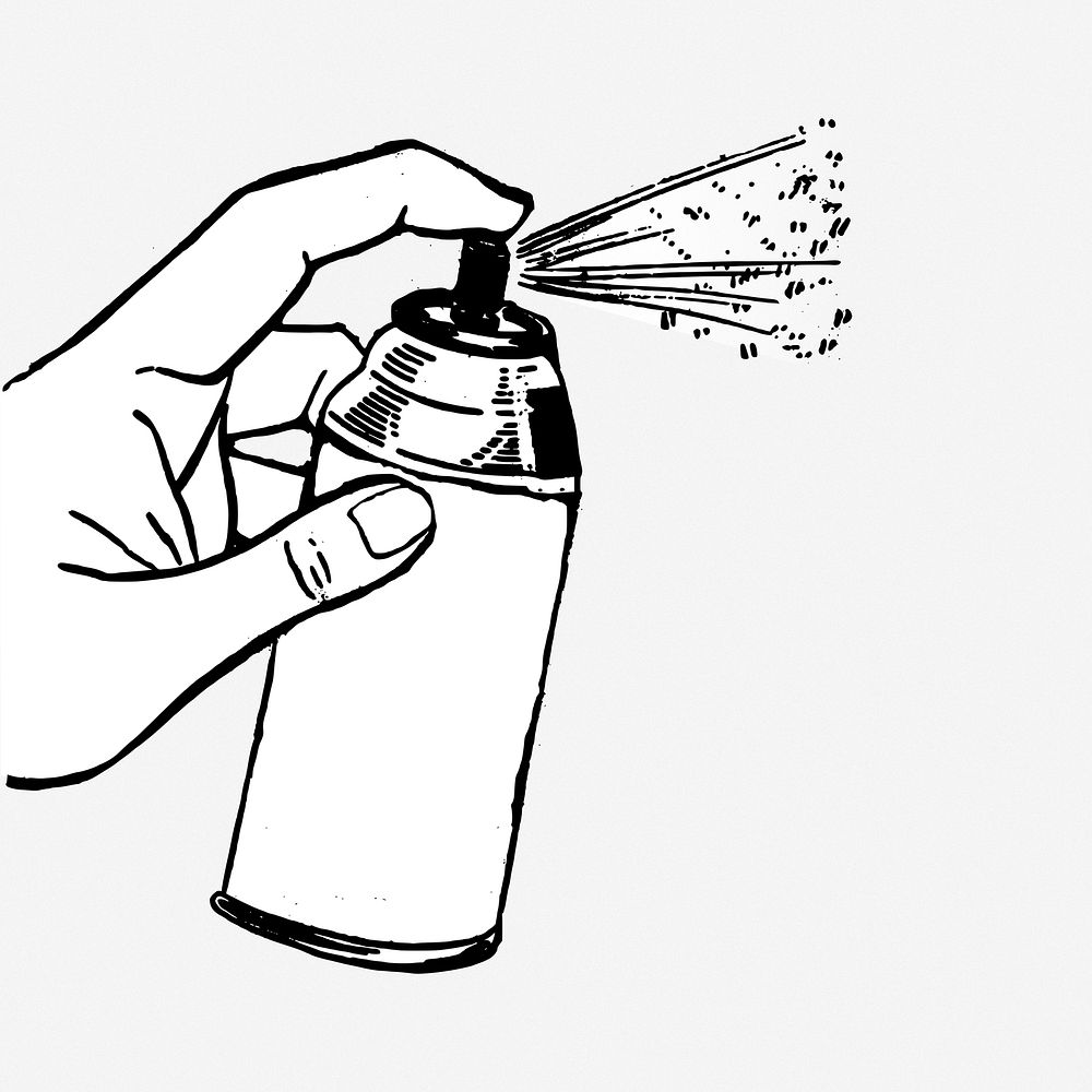 Spray illustration. Free public domain CC0 image.