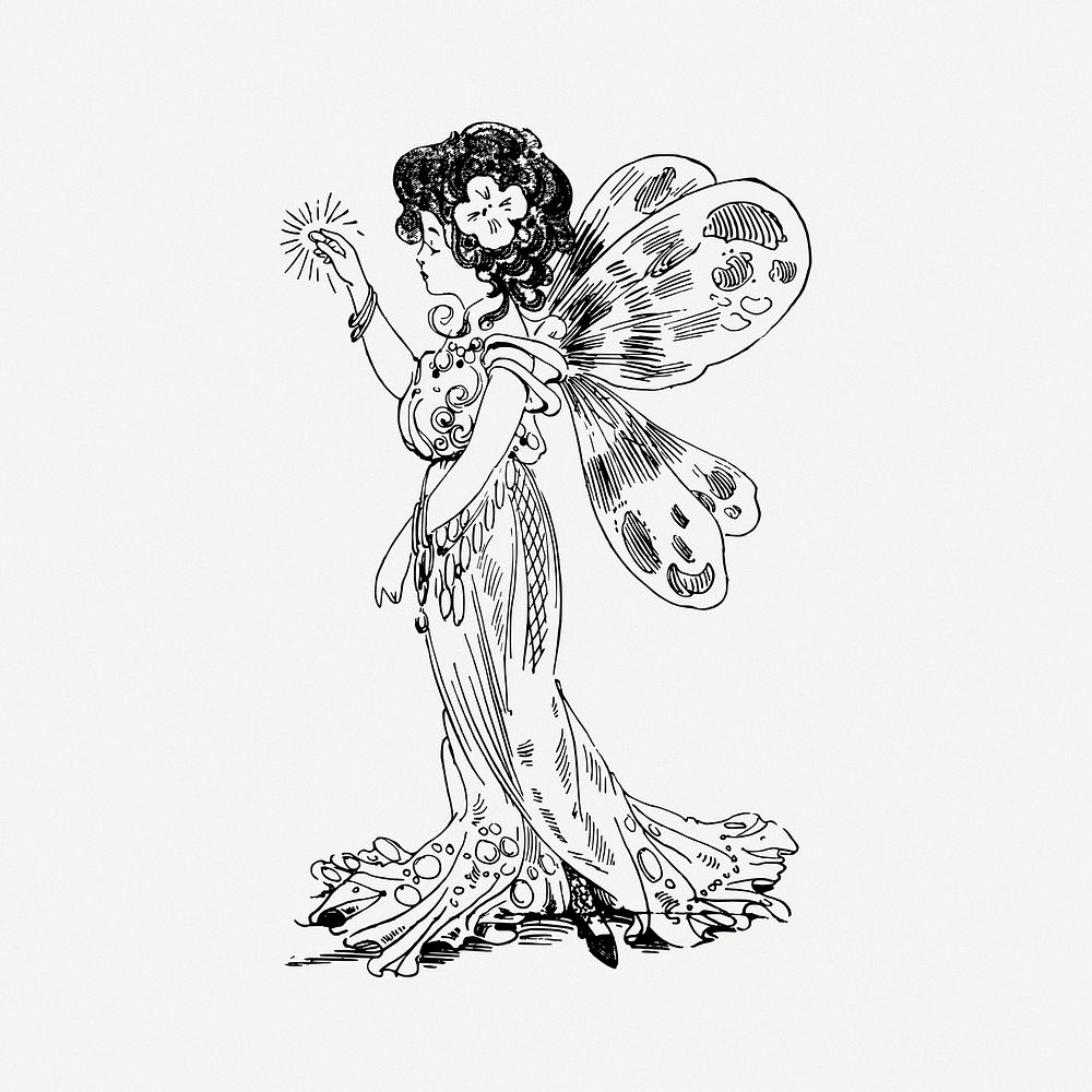 Fairy clipart illustration psd. Free public domain CC0 image.