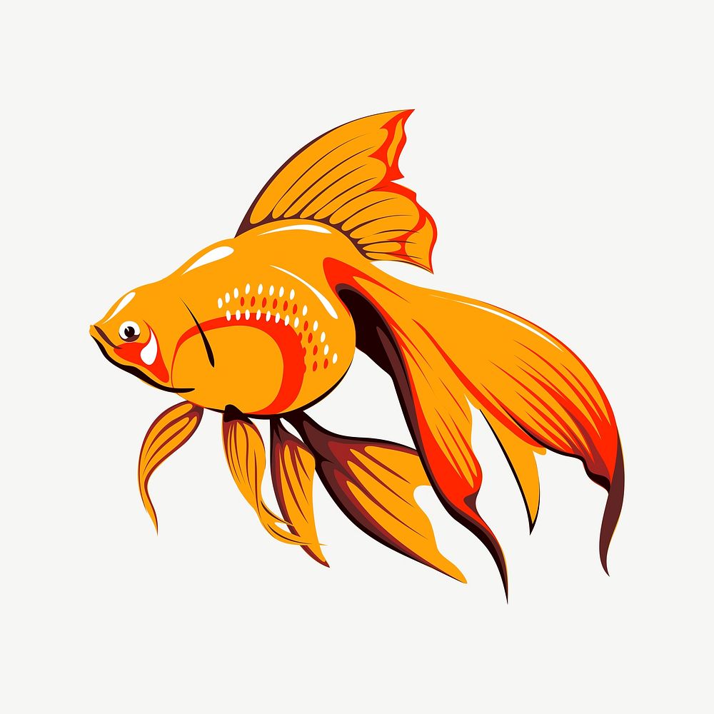Goldfish illustration psd. Free public domain CC0 image.