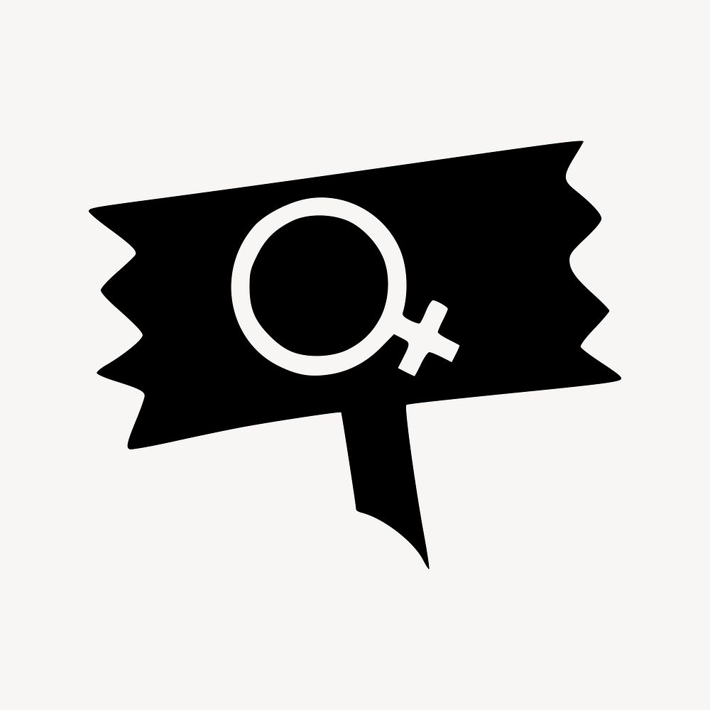 Silhouette female symbol illustration. Free public domain CC0 image.