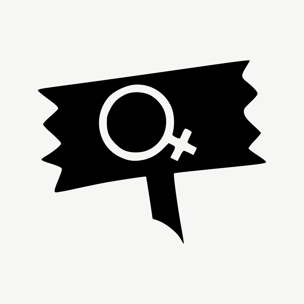 Silhouette female symbol clipart illustration psd. Free public domain CC0 image.