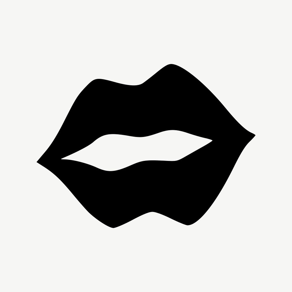 Lips silhouette clipart illustration psd. Free public domain CC0 image.