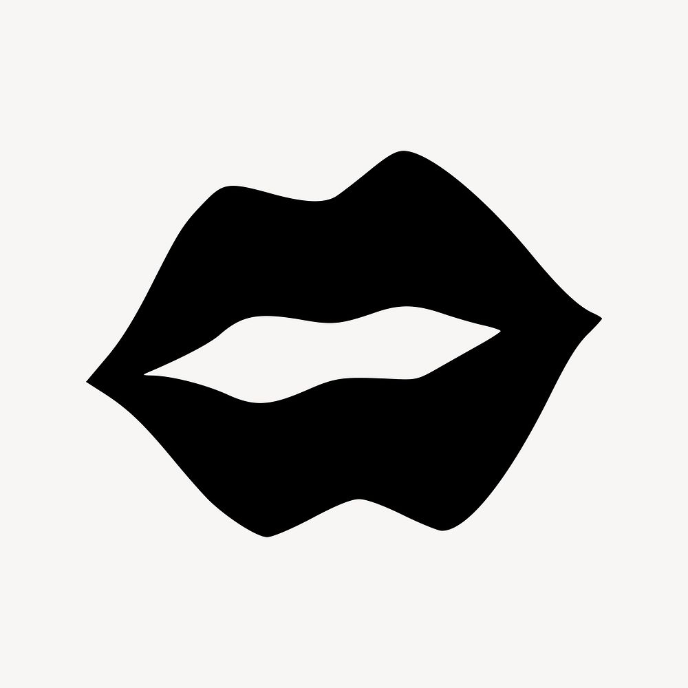 Lips silhouette clipart illustration vector. Free public domain CC0 image.