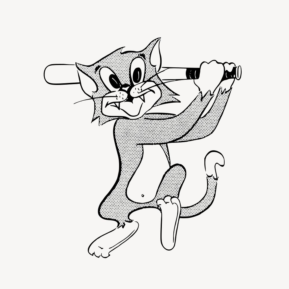 Cat character illustration. Free public domain CC0 image.
