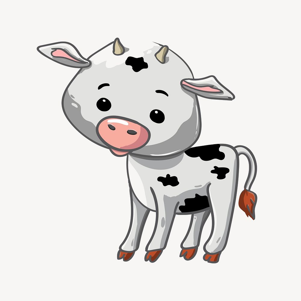 Cow clipart illustration vector. Free public domain CC0 image.