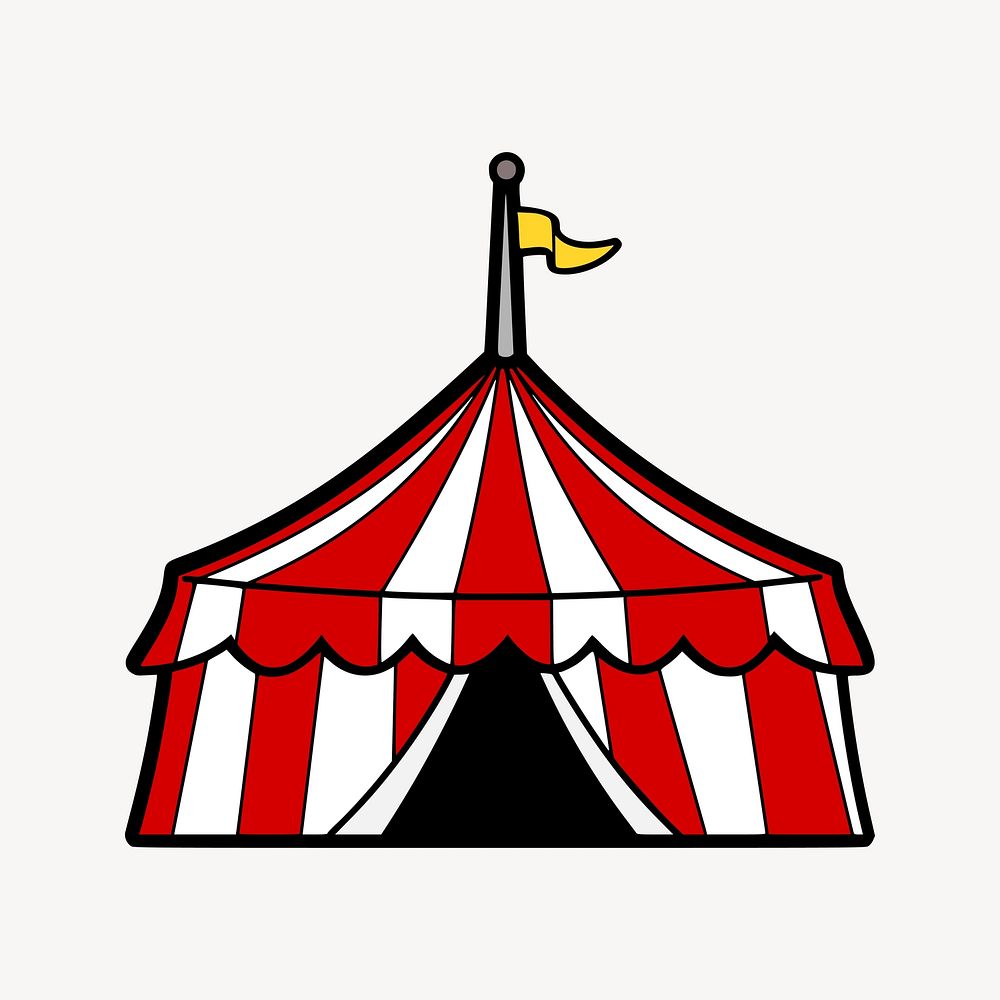 Circus tent illustration. Free public domain CC0 image.