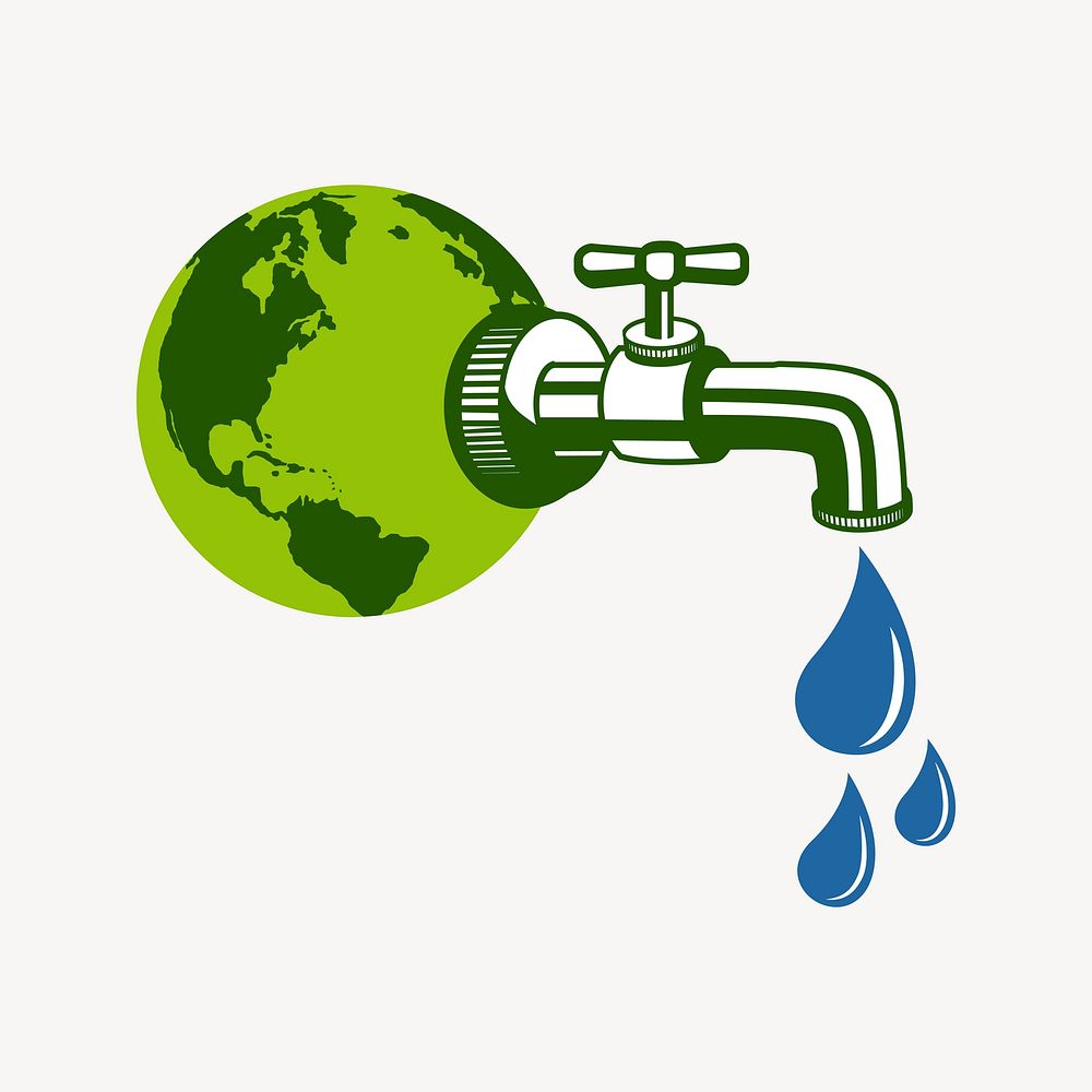 Save water clipart illustration vector. Free public domain CC0 image.