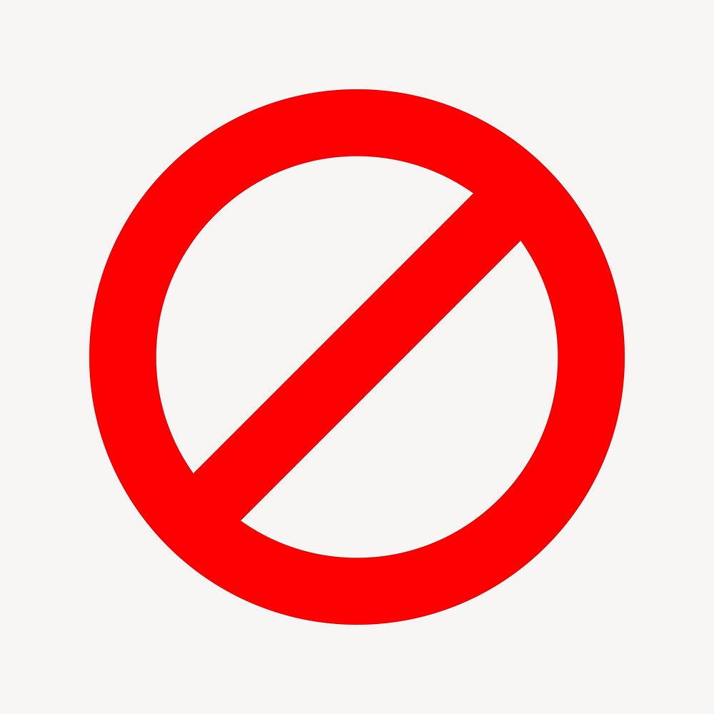 Banned sign clipart illustration vector. Free public domain CC0 image.