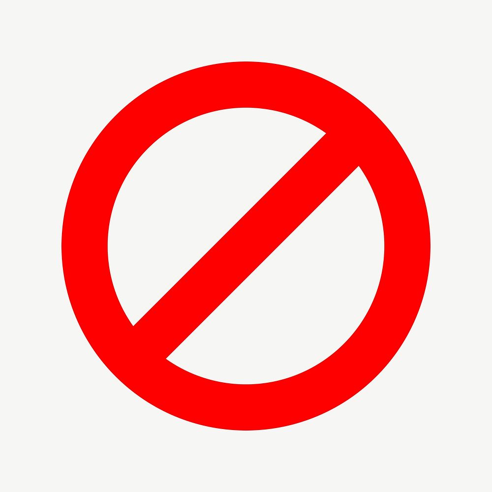 Banned sign clipart illustration psd. Free public domain CC0 image.