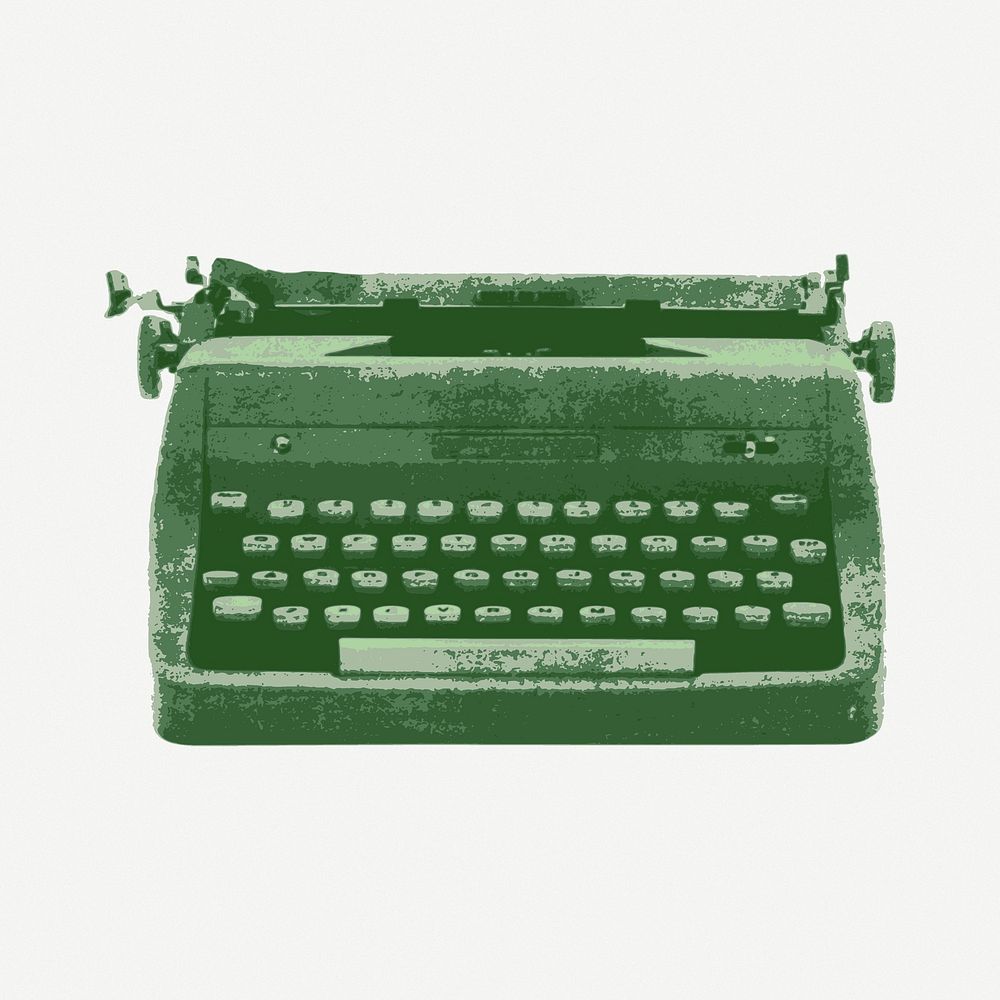 Typewriter illustration psd. Free public domain CC0 image.