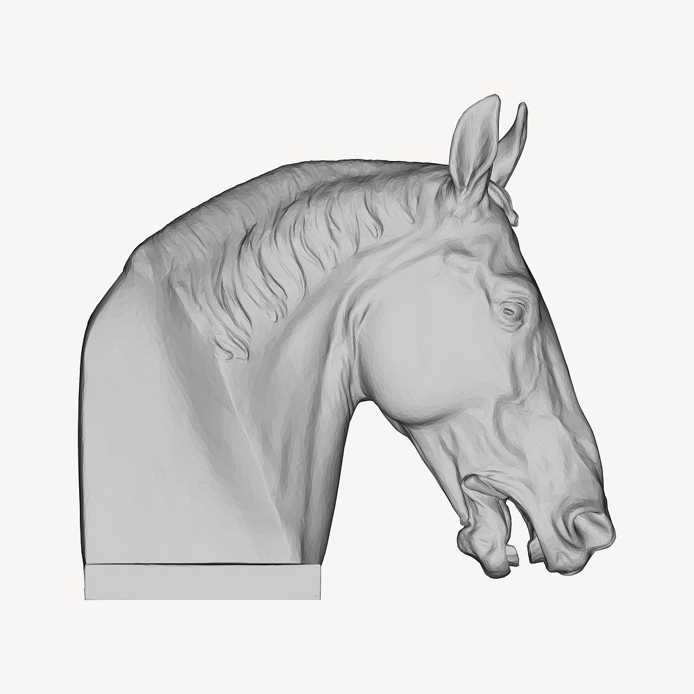 Horse sculpture vector. Free public domain CC0 image.