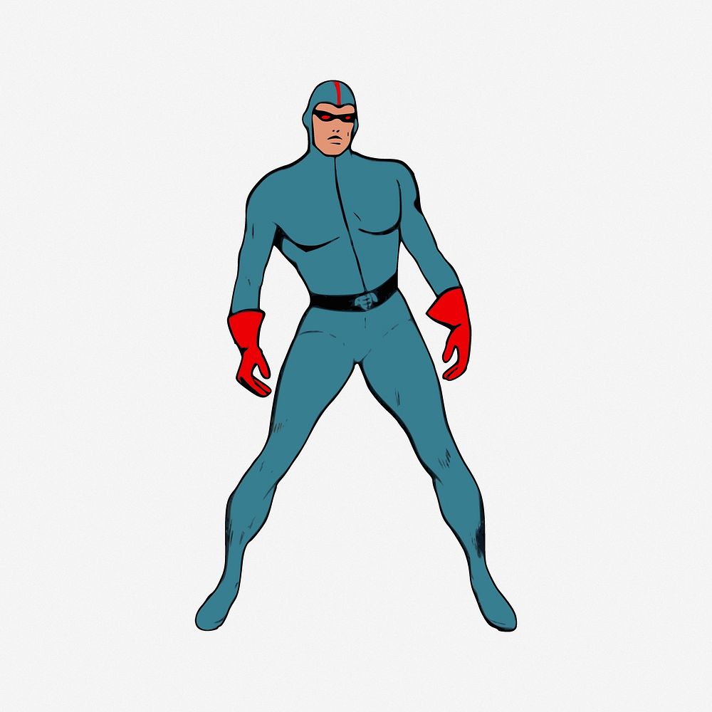 Super hero illustration. Free public domain CC0 image.