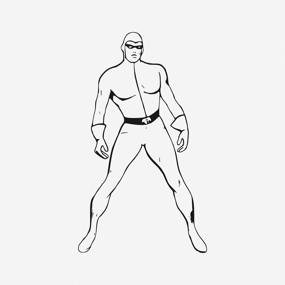 Super hero illustration. Free public domain CC0 image.