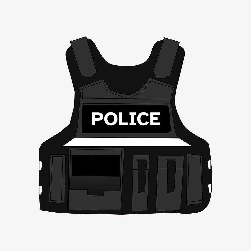Police vest clipart, illustration psd. Free public domain CC0 image.