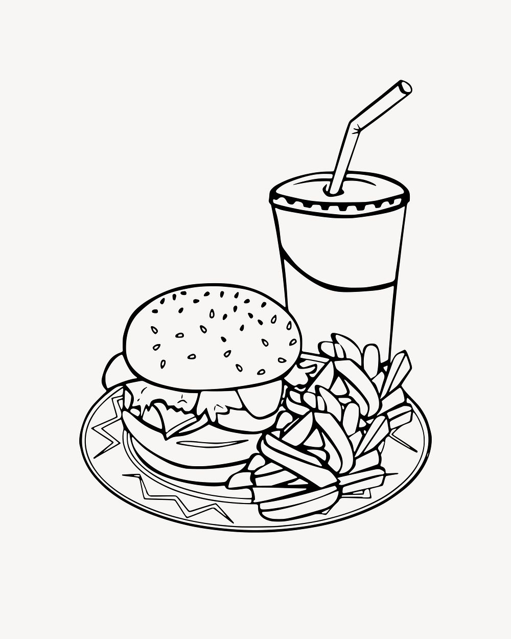 Fast food illustration, clip art. Free public domain CC0 image.