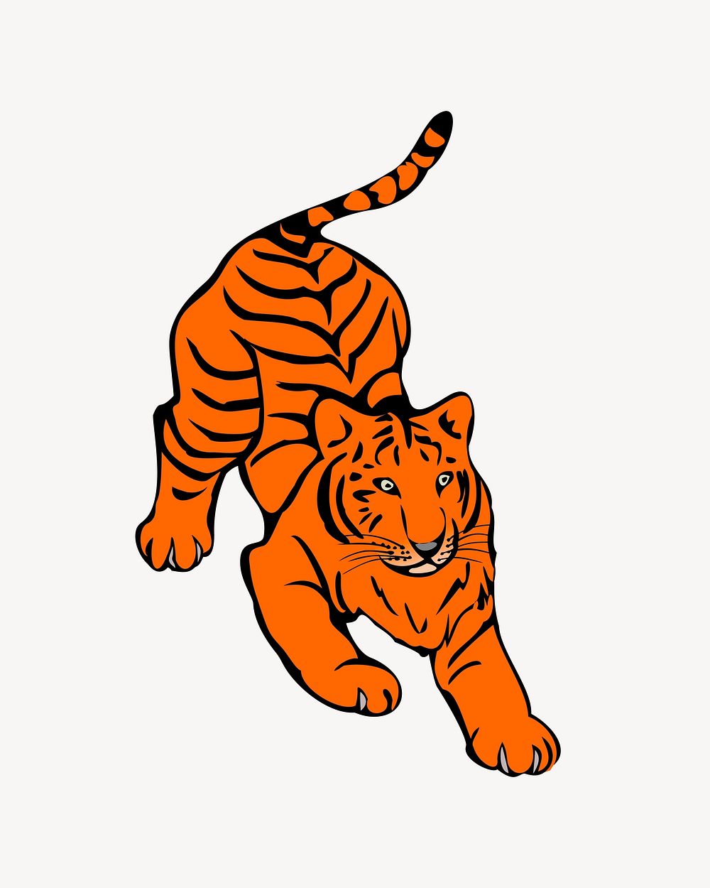 Tiger clipart, illustration vector. Free public domain CC0 image.