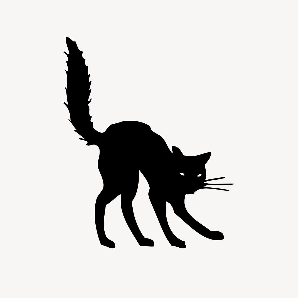 Cat silhouette clipart, illustration vector. Free public domain CC0 image.