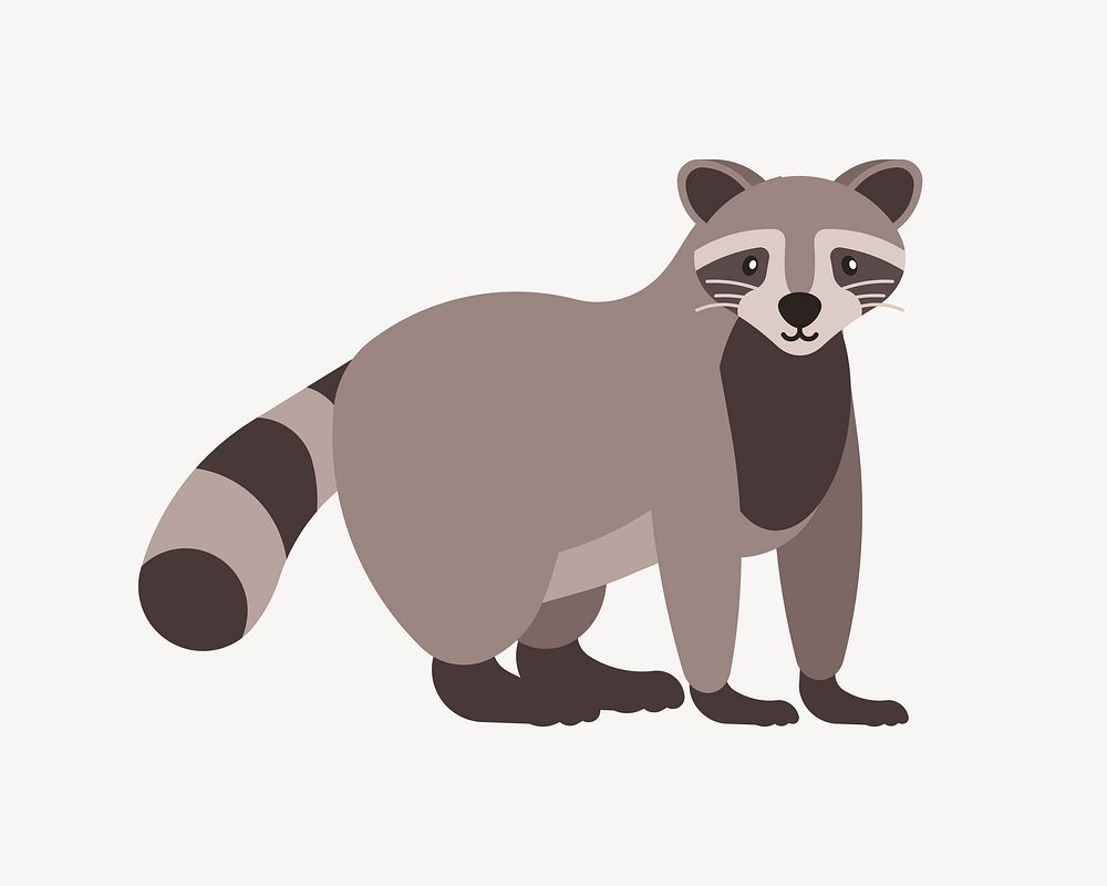 Raccoon clipart, illustration psd. Free public domain CC0 image.