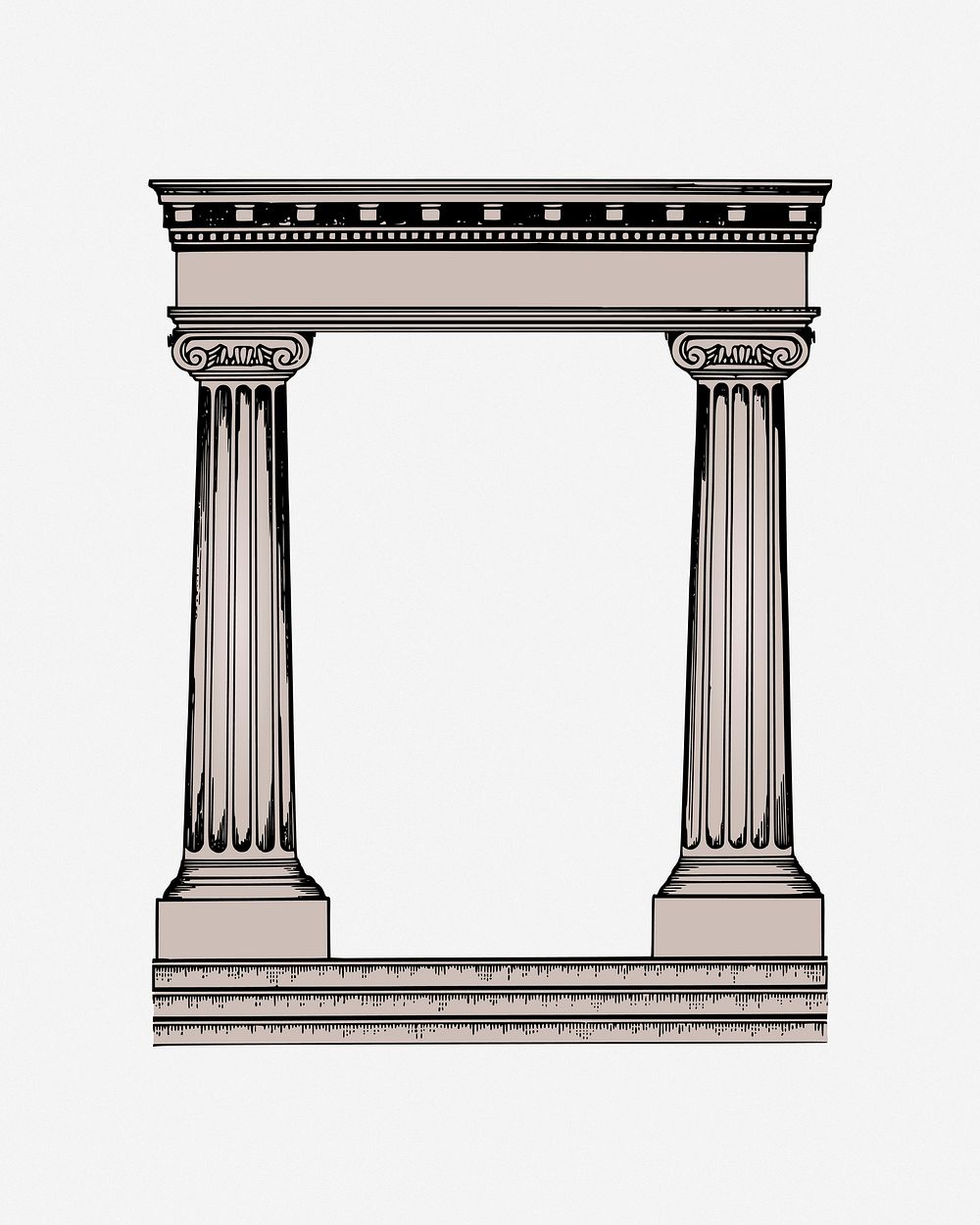 Roman column illustration, clip art. Free public domain CC0 image.