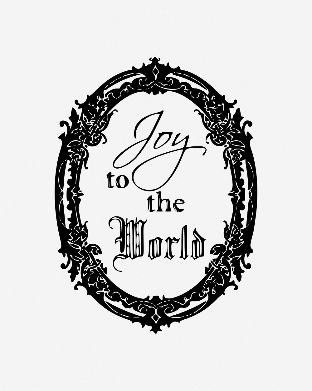 Joy to the world, message badge, clip art. Free public domain CC0 image.