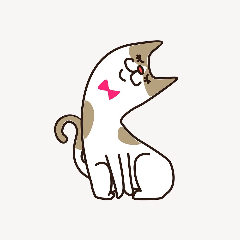 Cat clipart, illustration vector. Free public domain CC0 image.