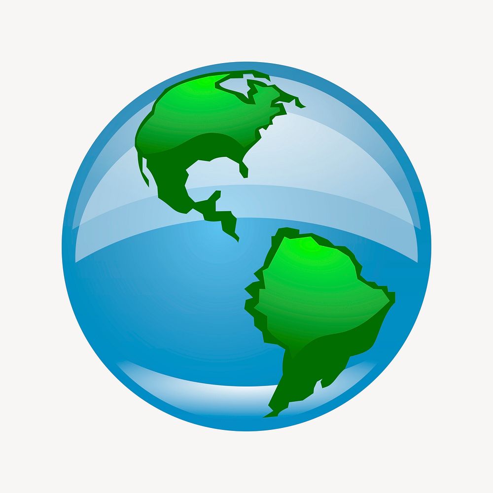 Globe icon clipart, illustration psd. Free public domain CC0 image.