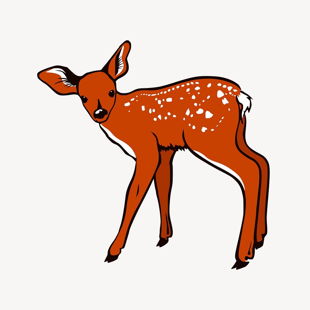 Deer illustration, clip art. Free public domain CC0 image.
