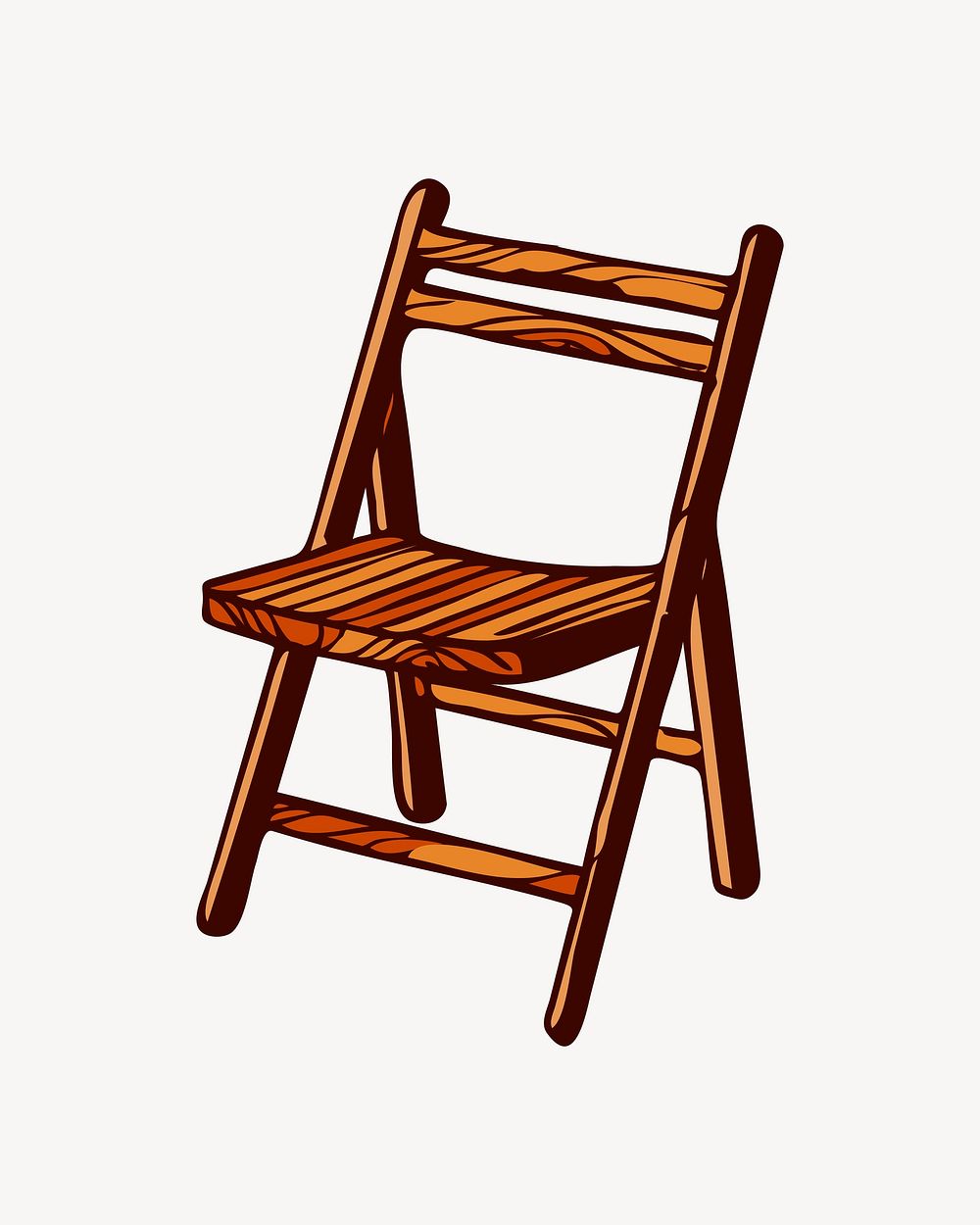Wooden chair illustration, clip art. Free public domain CC0 image.