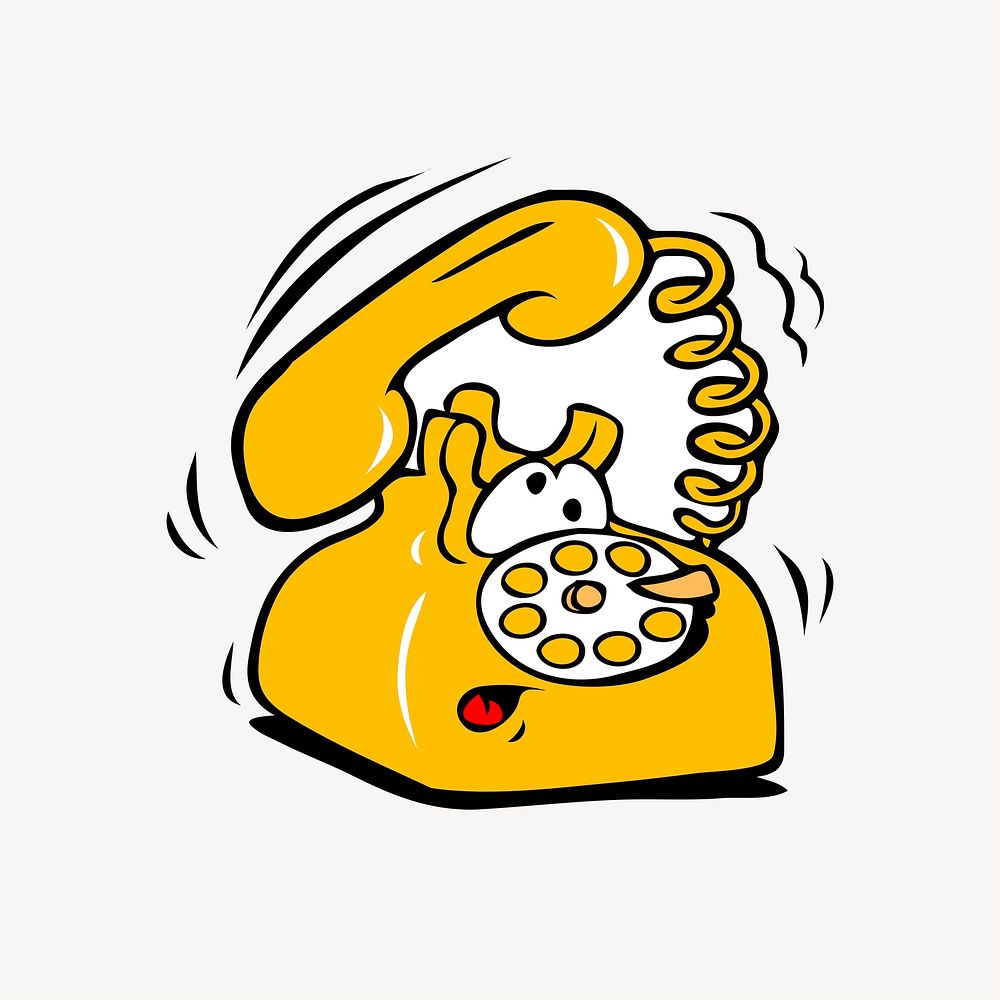 Phone ringing clipart, illustration psd. Free public domain CC0 image.