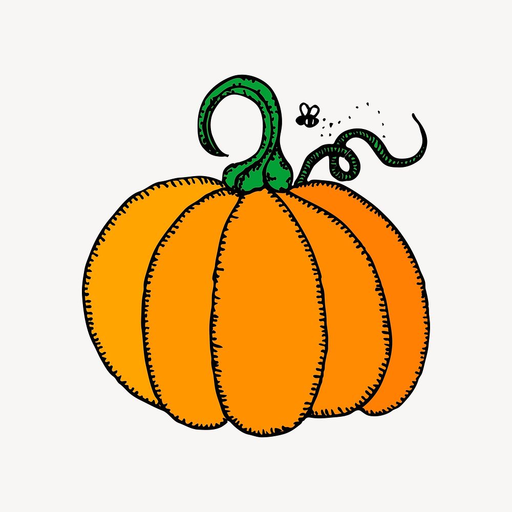 Pumpkin clipart, illustration vector. Free public domain CC0 image.