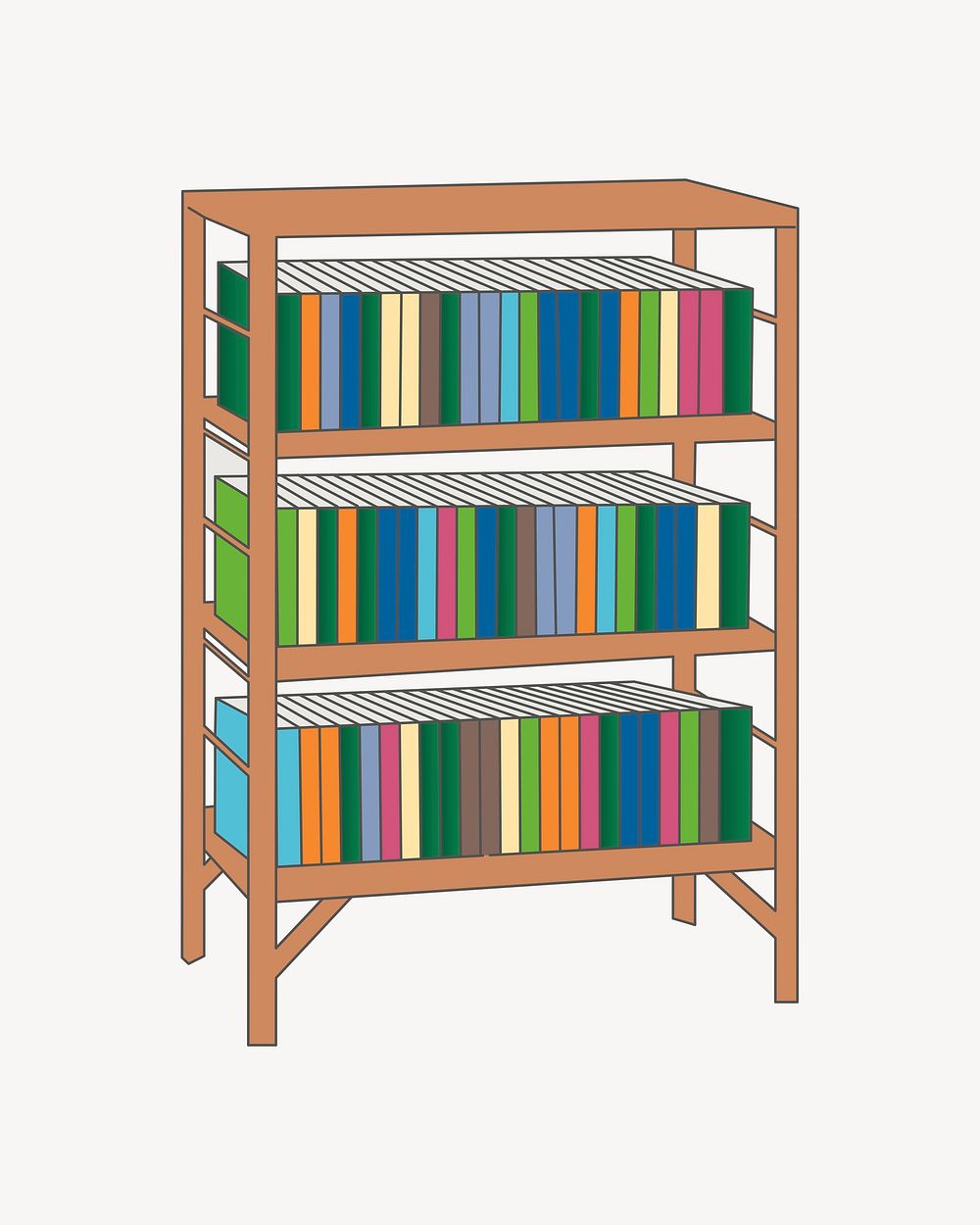 Bookshelf clipart, illustration psd. Free public domain CC0 image.