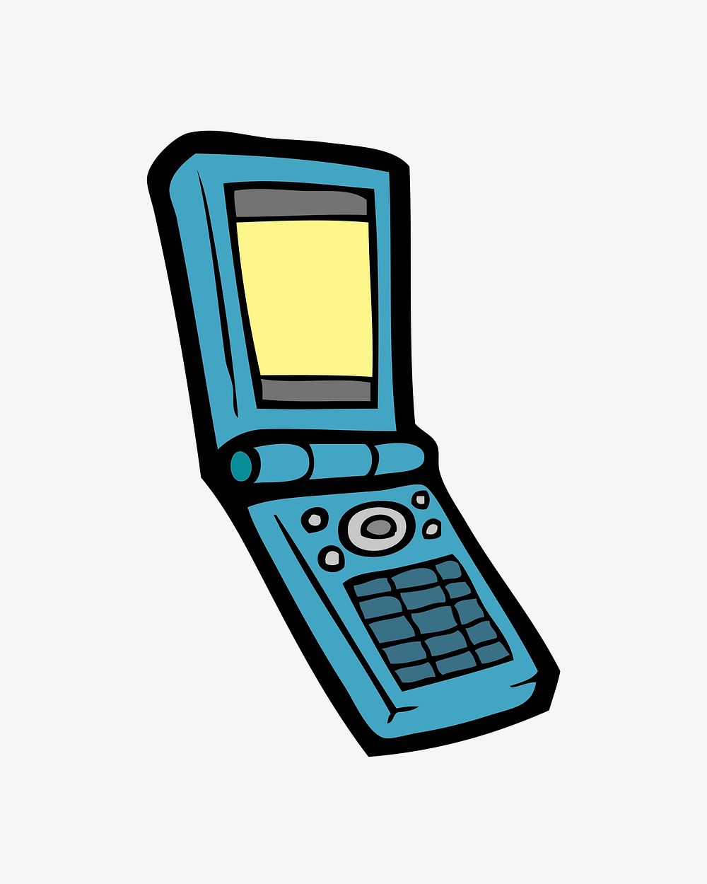 Flip phone clipart, illustration vector. Free public domain CC0 image.