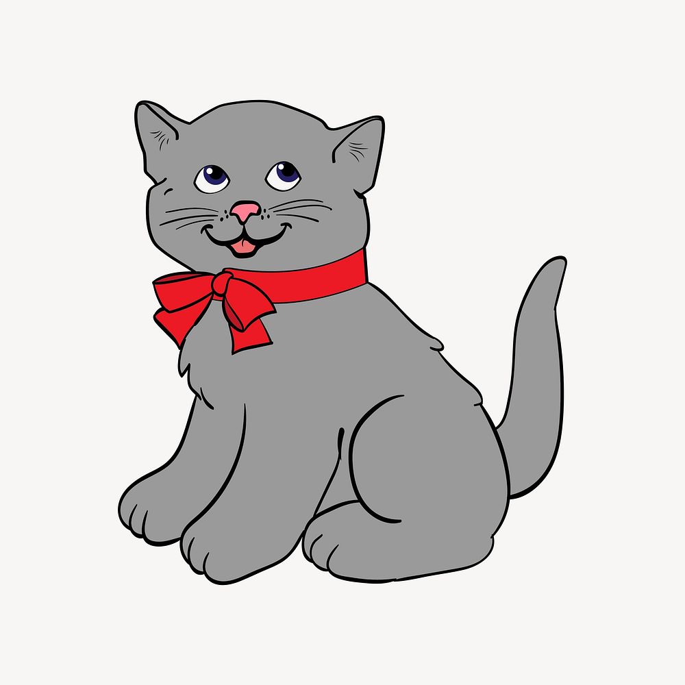 Cat illustration, clip art. Free public domain CC0 image.