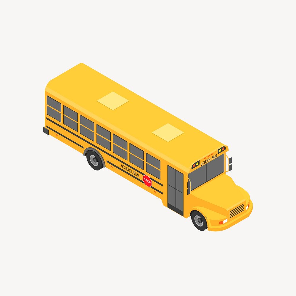 School bus clipart, illustration psd. Free public domain CC0 image.