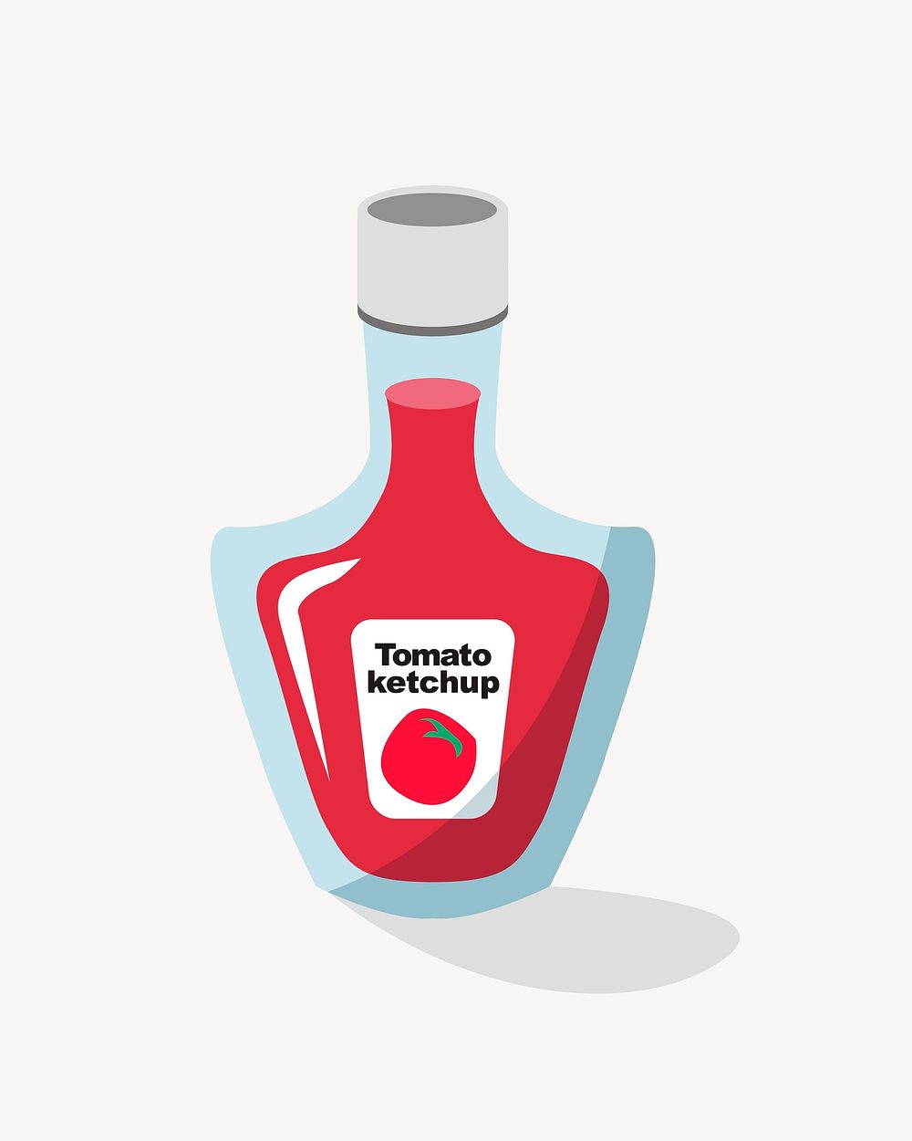 Ketchup bottle illustration, clip art. Free public domain CC0 image.