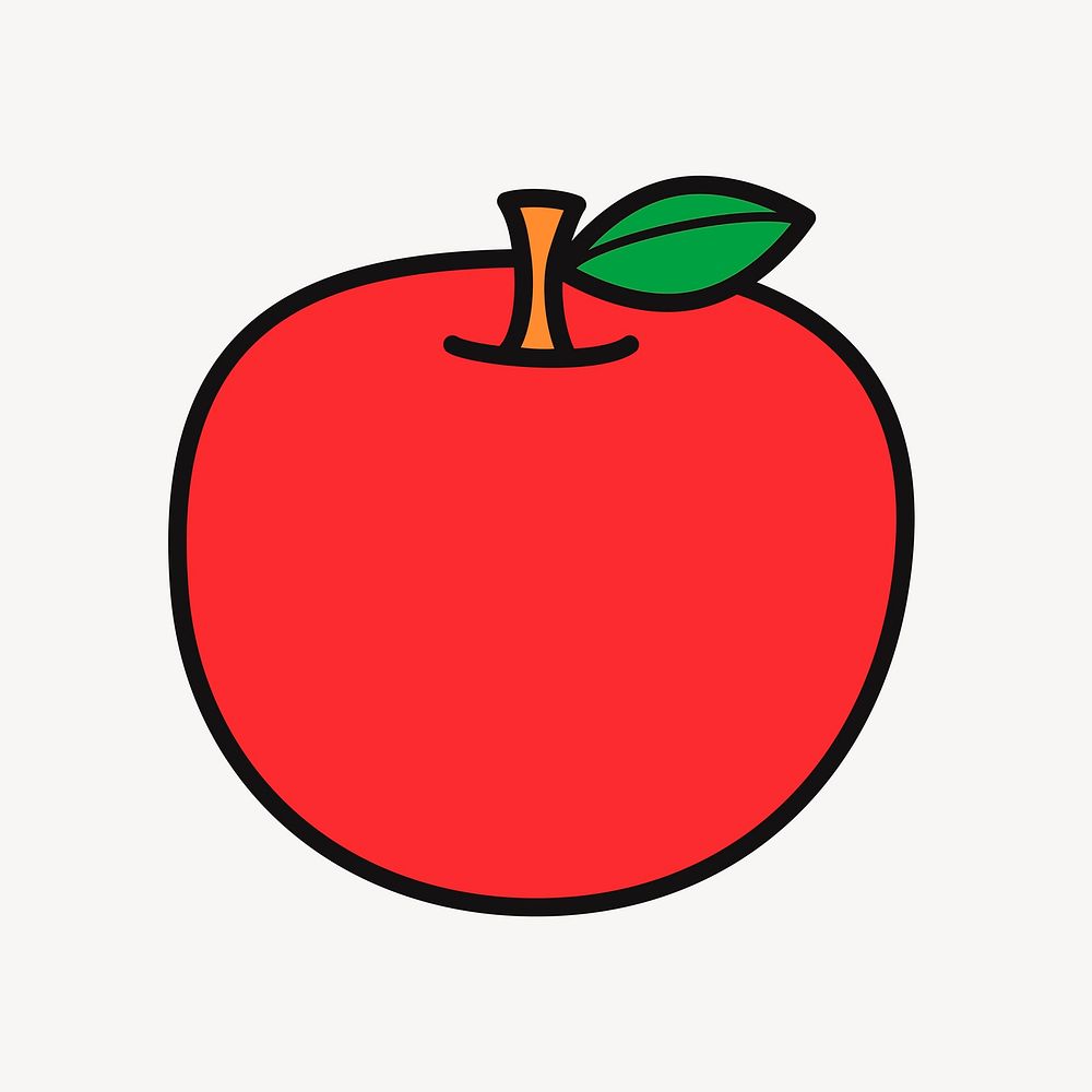 Apple clipart, illustration vector. Free public domain CC0 image.