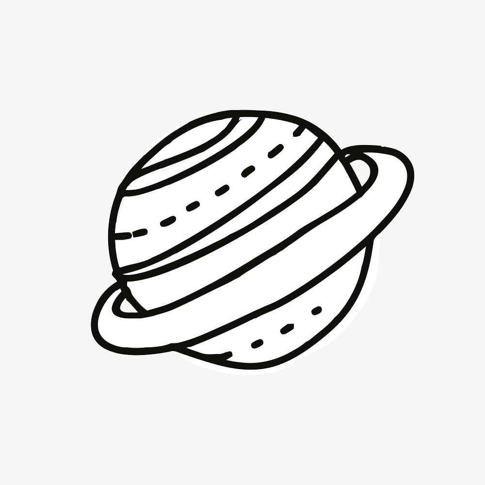Saturn clipart, illustration vector. Free public domain CC0 image.