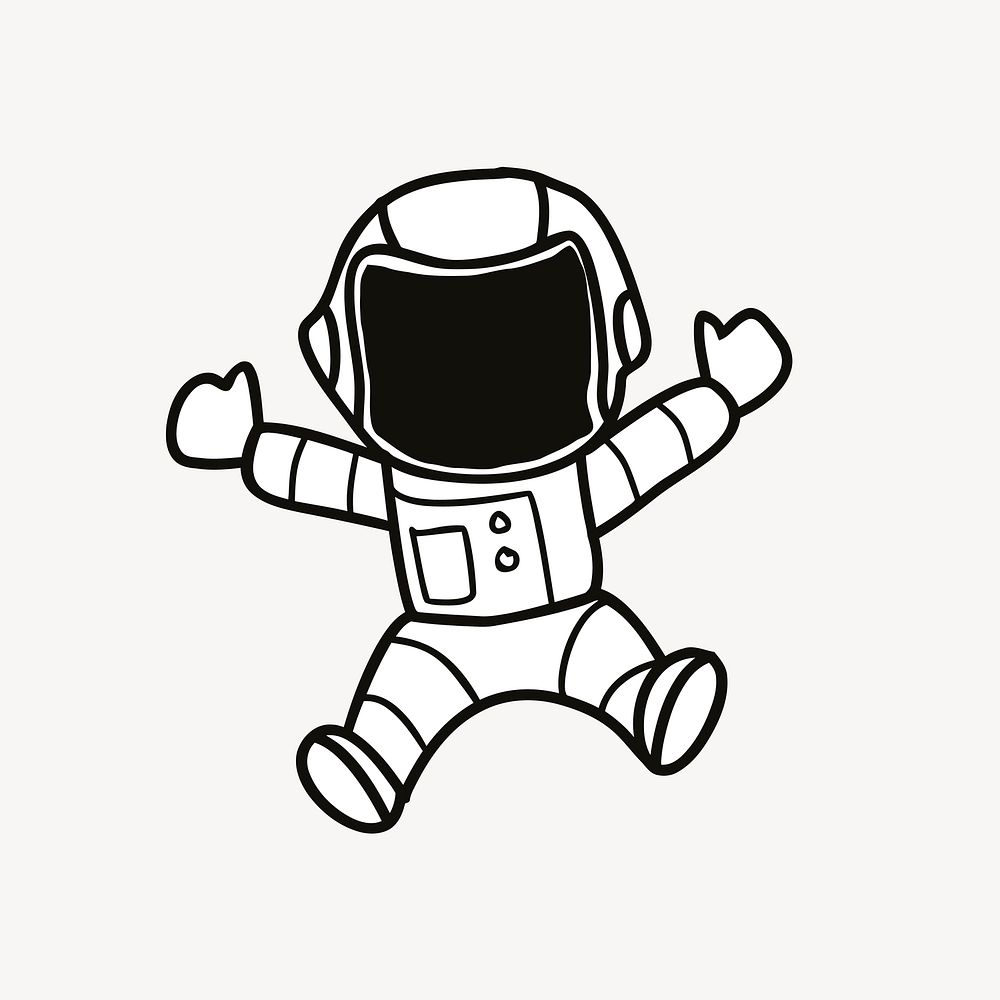 Astronaut illustration, clip art. Free public domain CC0 image.