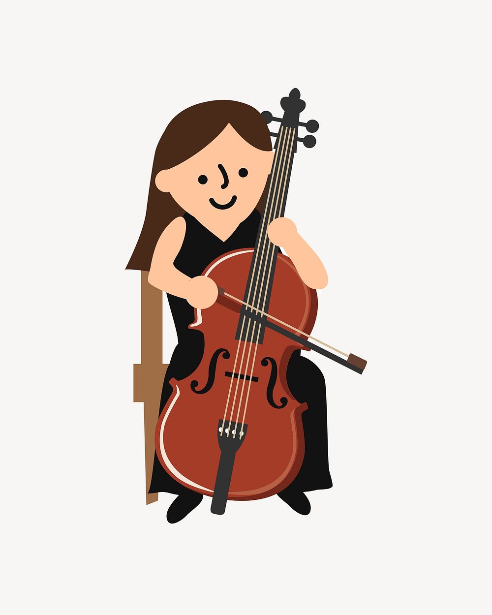 Woman cello clipart, illustration psd. Free public domain CC0 image.