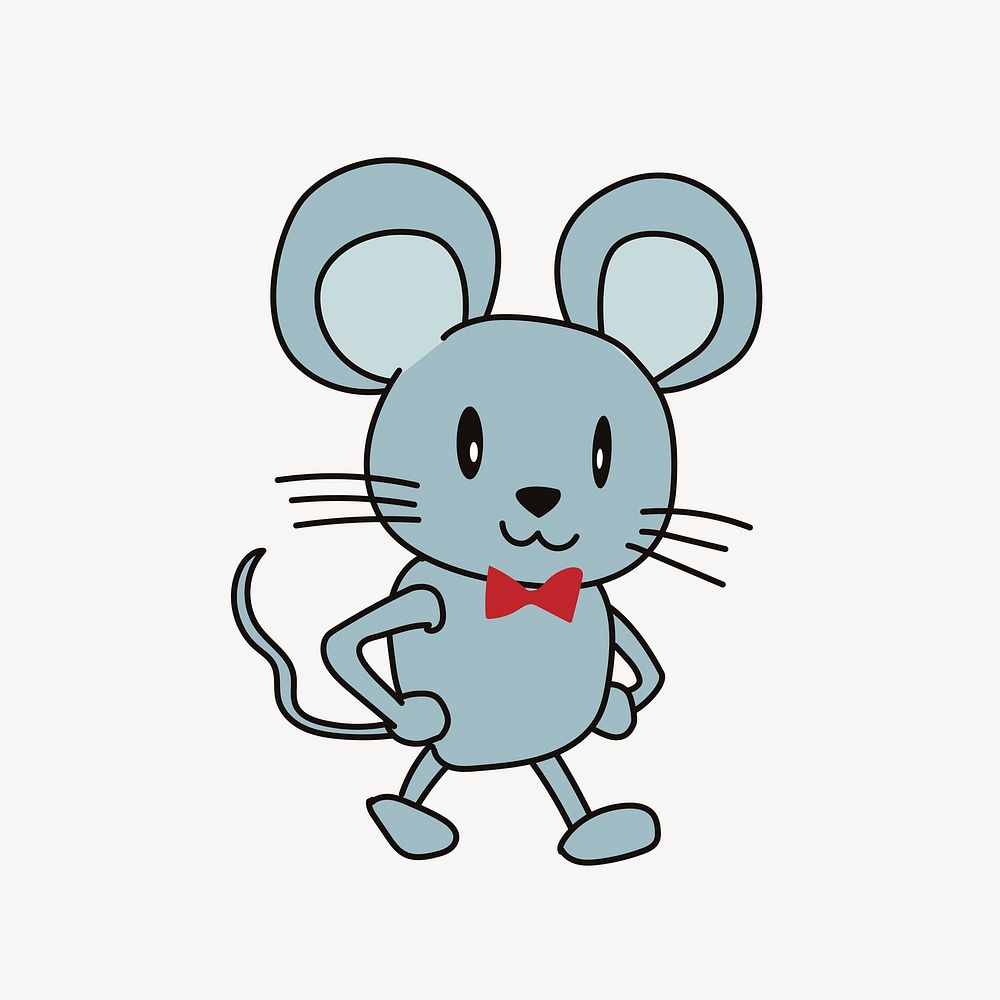 Cartoon mouse illustration, clip art. Free public domain CC0 image.
