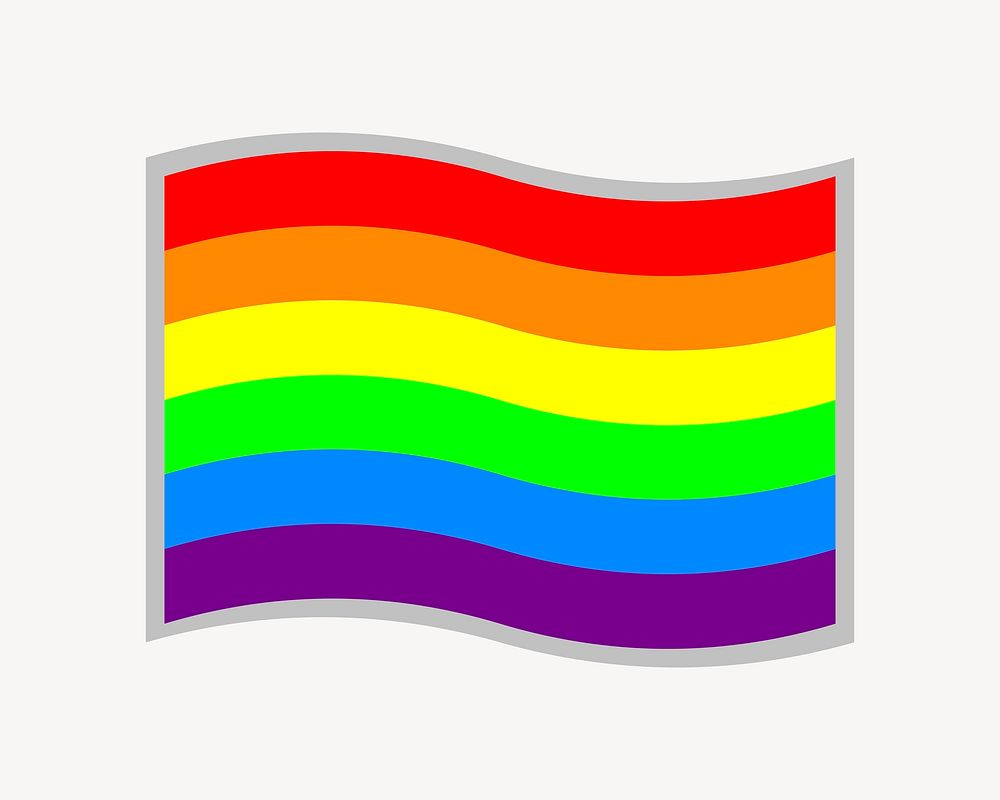Rainbow pride flag illustration, clip art. Free public domain CC0 image.