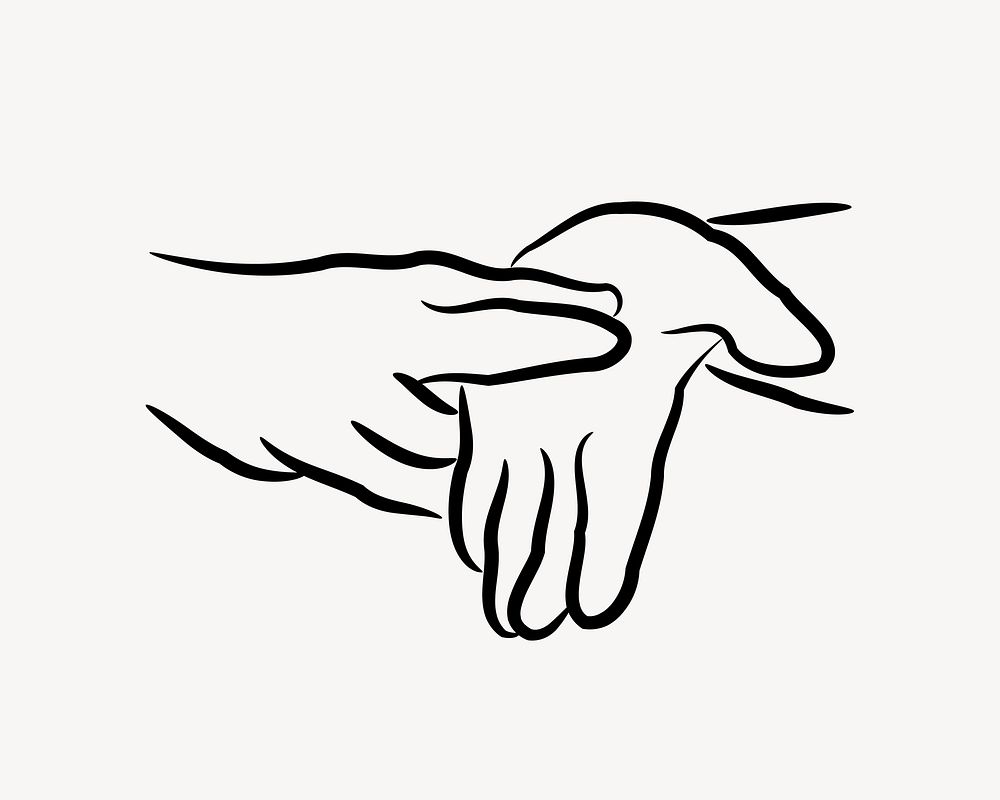 Hand gesture illustration. Free public domain CC0 image.