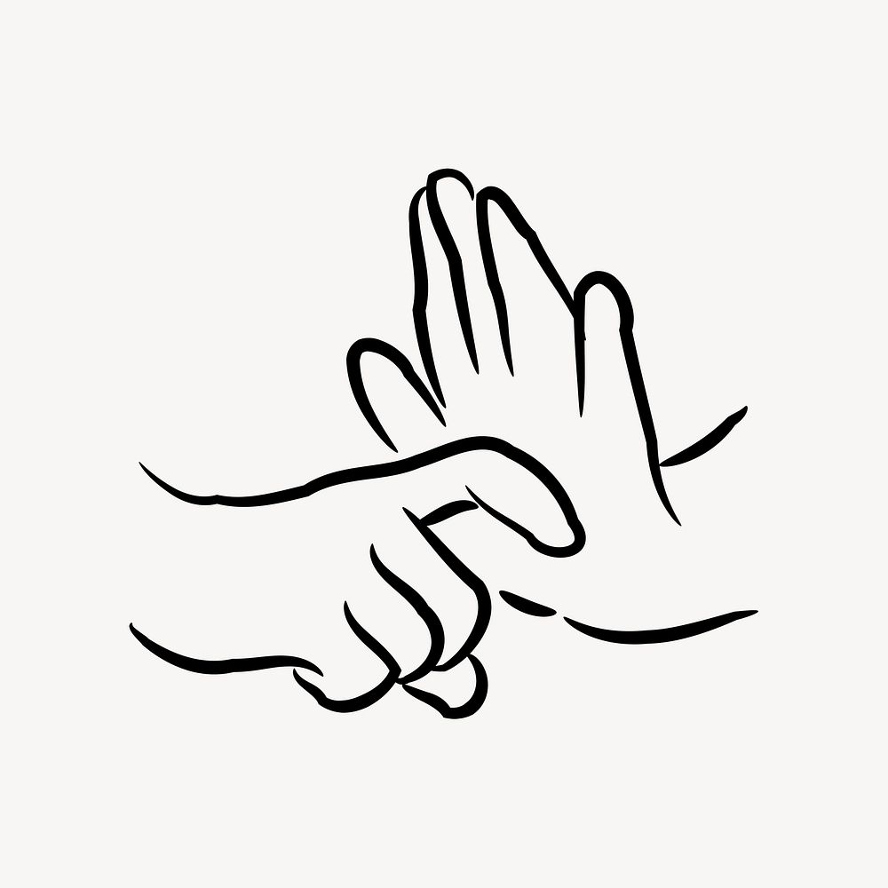 Hand gesture clipart, sign language | Free PSD - rawpixel