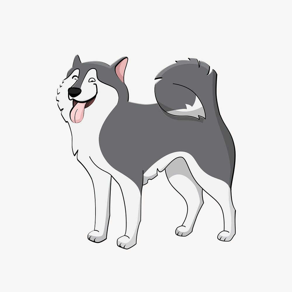 Husky dog clipart, illustration psd. Free public domain CC0 image.