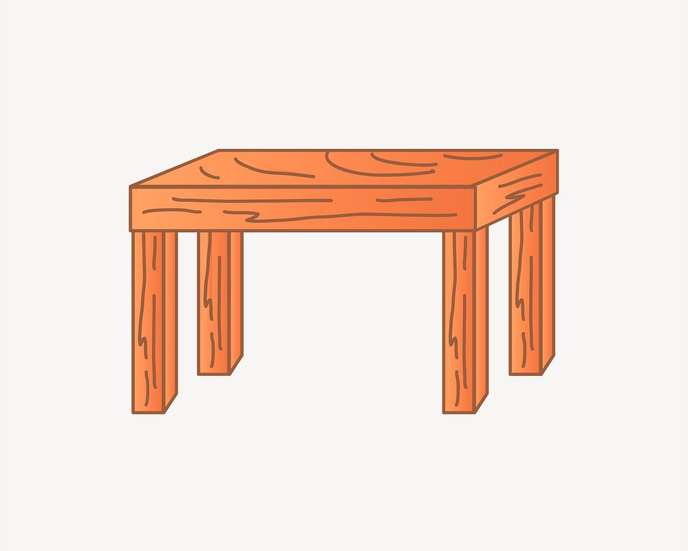 Wooden table clipart, illustration psd. Free public domain CC0 image.