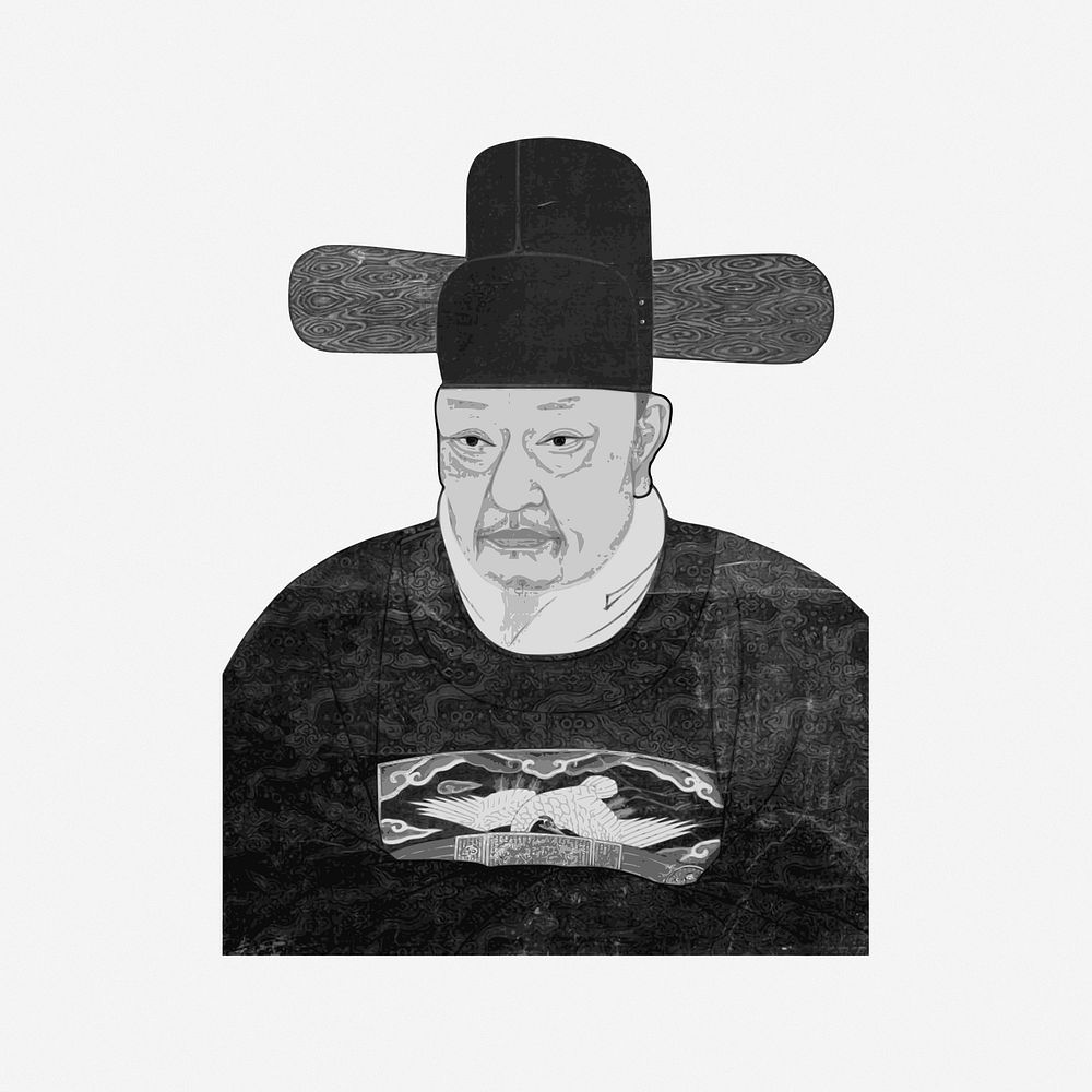 Korean scholar illustration, clip art. Free public domain CC0 image.