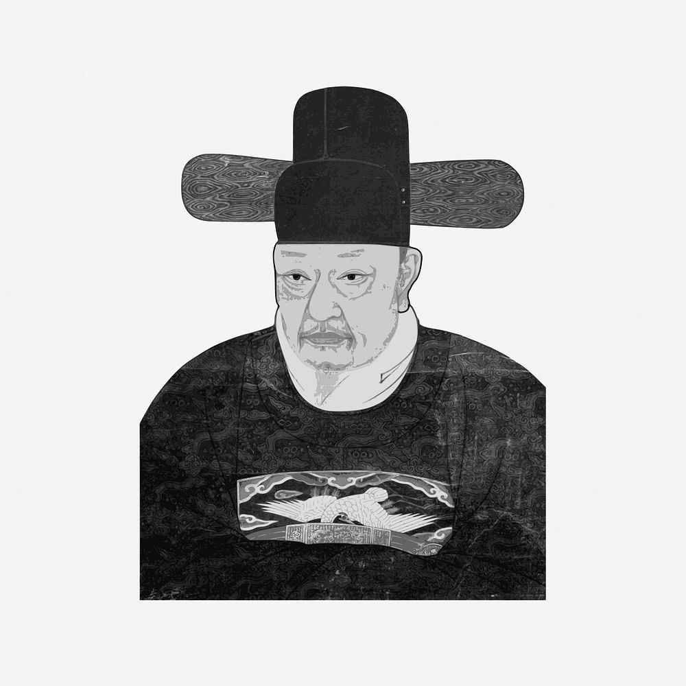 Korean scholar clip art psd. Free public domain CC0 image.